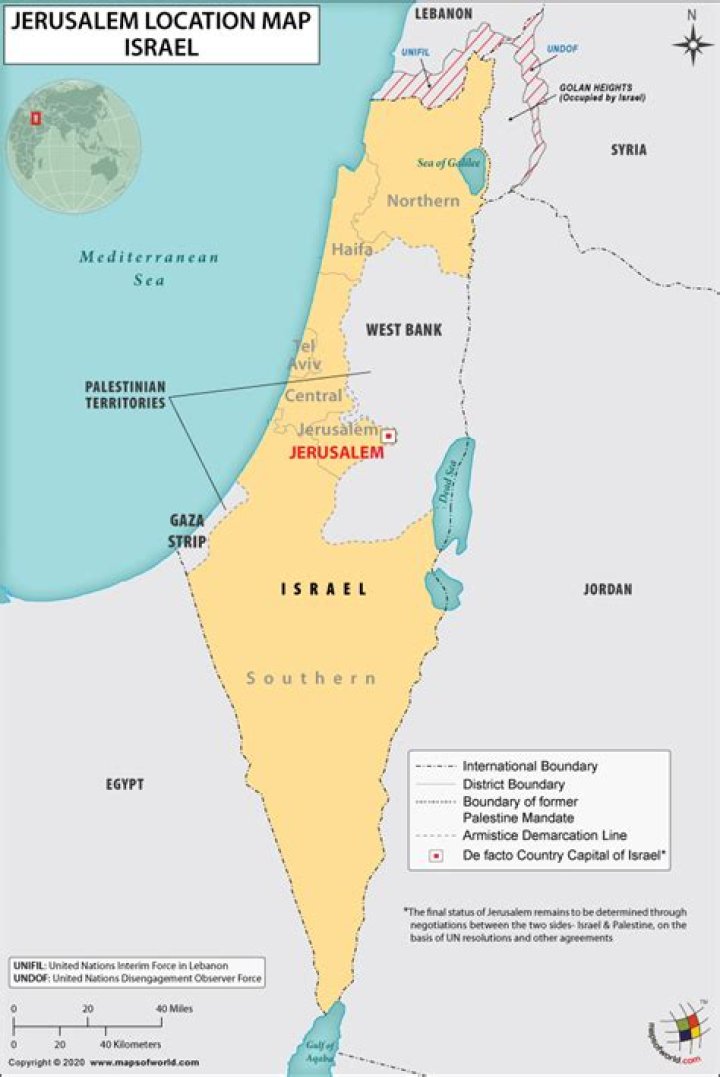 Where is Jerusalem located in the world map?