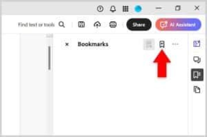 Where is the Bookmarks button in PDF?