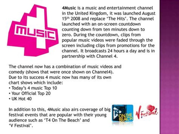Which channel is 4Music?