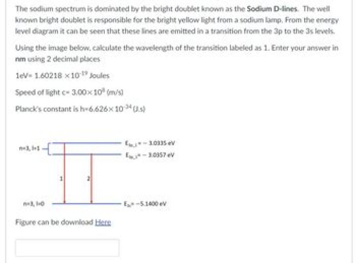 Which is the wavelength of the sodium doublet?
